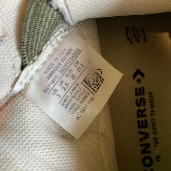 Green/ Sage Kids Converse All Star - Picture 5 of 10